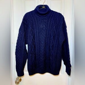 Carraigdonn Navy Blue Women’s Sweater Size Large NWT 100% Marino Wool
